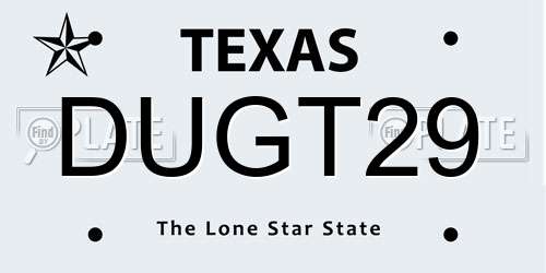 DUGT29 Texas License Plate