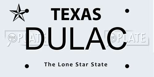 DULAC Texas License Plate