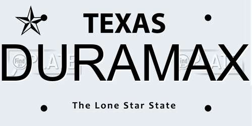 DURAMAX Texas License Plate