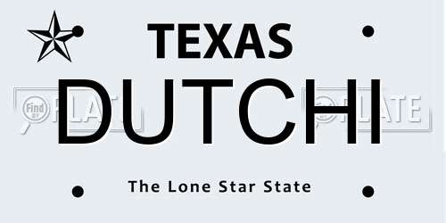 DUTCHI Texas License Plate
