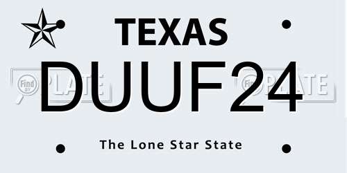 DUUF24 Texas License Plate