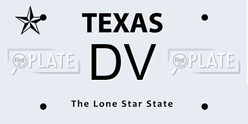 DV Texas License Plate