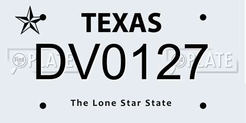 DV0127 Texas License Plate