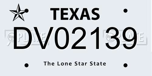 DV02139 Texas License Plate