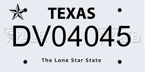 DV04045 Texas License Plate