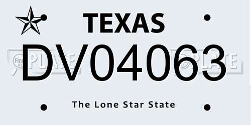 DV04063 Texas License Plate