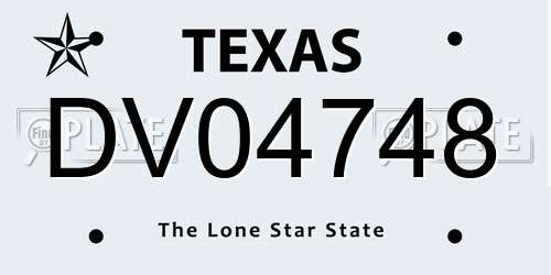 DV04748 Texas License Plate