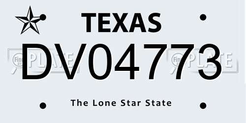 DV04773 Texas License Plate