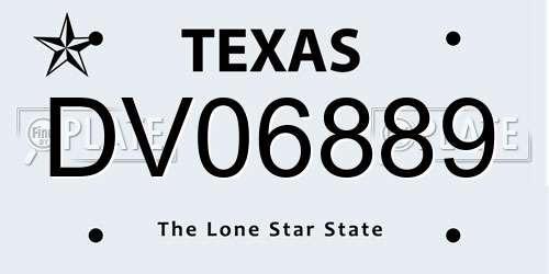 DV06889 Texas License Plate