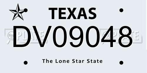 DV09048 Texas License Plate