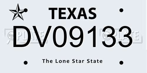 DV09133 Texas License Plate