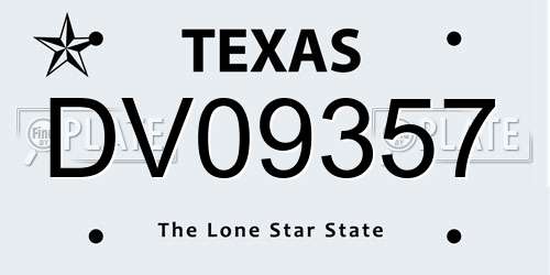 DV09357 Texas License Plate