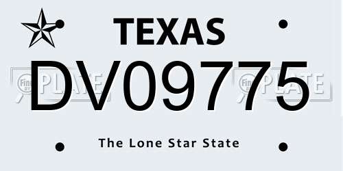 DV09775 Texas License Plate