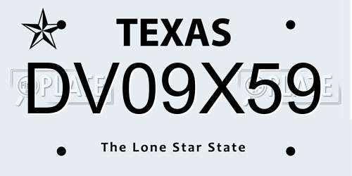 DV09X59 Texas License Plate