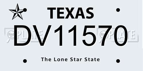 DV11570 Texas License Plate