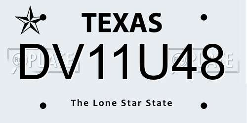 DV11U48 Texas License Plate
