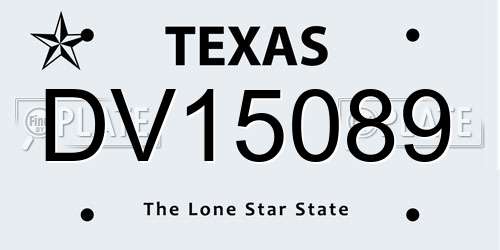 DV15089 Texas License Plate