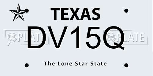 DV15Q Texas License Plate