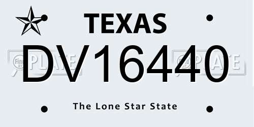 DV16440 Texas License Plate