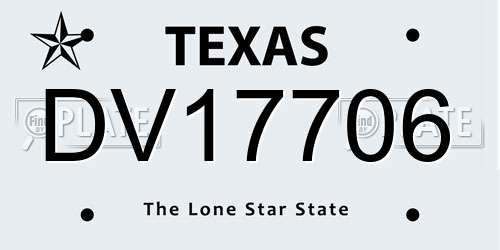 DV17706 Texas License Plate