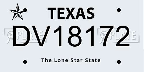 DV18172 Texas License Plate