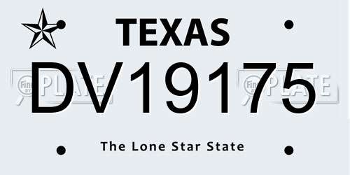 DV19175 Texas License Plate