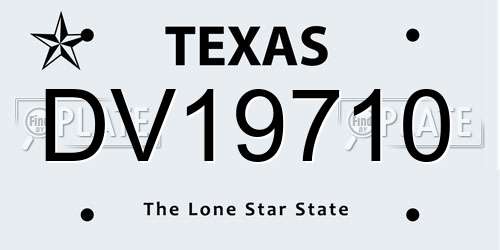 DV19710 Texas License Plate