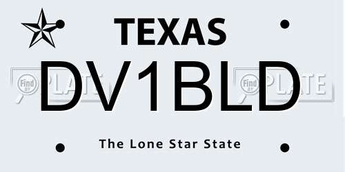 DV1BLD Texas License Plate