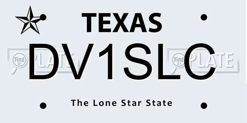 DV1SLC Texas License Plate