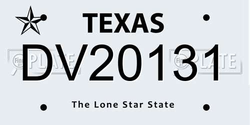 DV20131 Texas License Plate