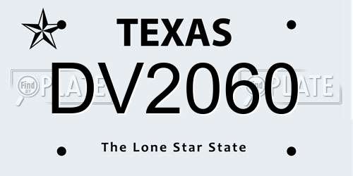DV2060 Texas License Plate