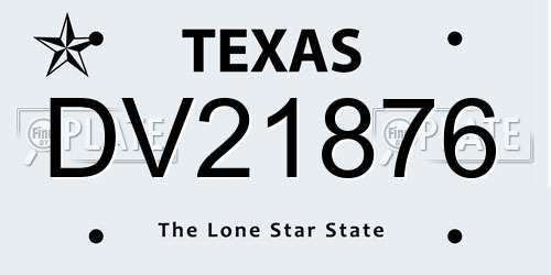 DV21876 Texas License Plate