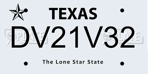 DV21V32 Texas License Plate