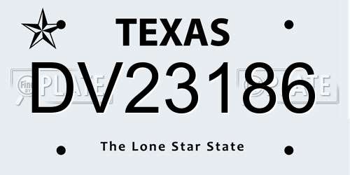 DV23186 Texas License Plate