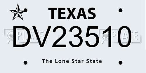 DV23510 Texas License Plate
