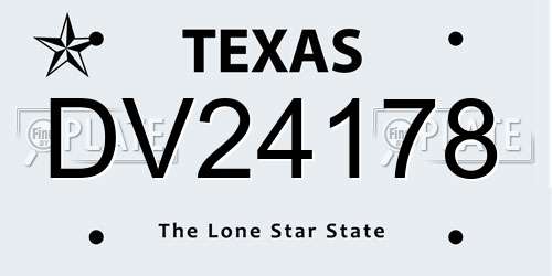 DV24178 Texas License Plate
