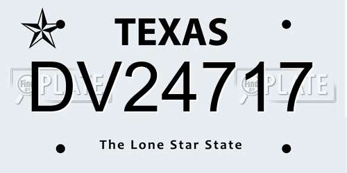 DV24717 Texas License Plate