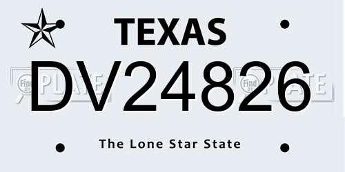 DV24826 Texas License Plate