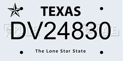 DV24830 Texas License Plate