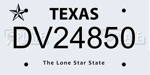 DV24850 Texas License Plate