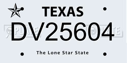 DV25604 Texas License Plate