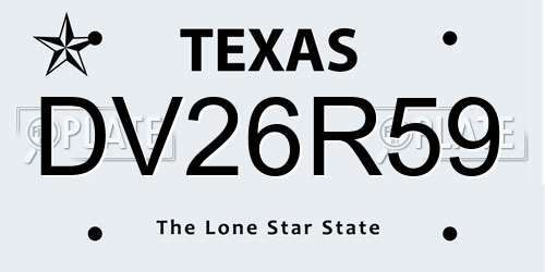 DV26R59 Texas License Plate
