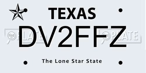 DV2FFZ Texas License Plate