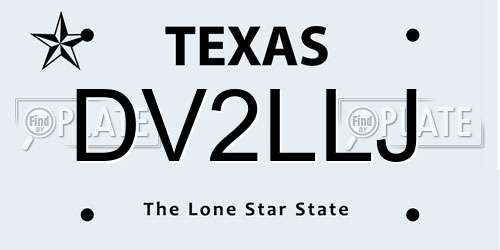 DV2LLJ Texas License Plate