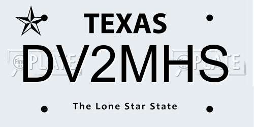 DV2MHS Texas License Plate