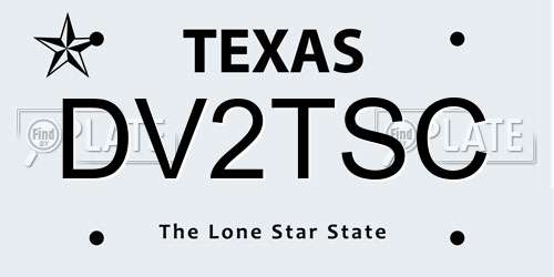 DV2TSC Texas License Plate