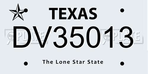 DV35013 Texas License Plate