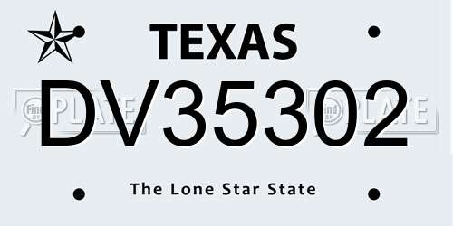DV35302 Texas License Plate