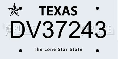 DV37243 Texas License Plate