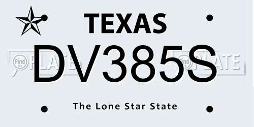 DV385S Texas License Plate